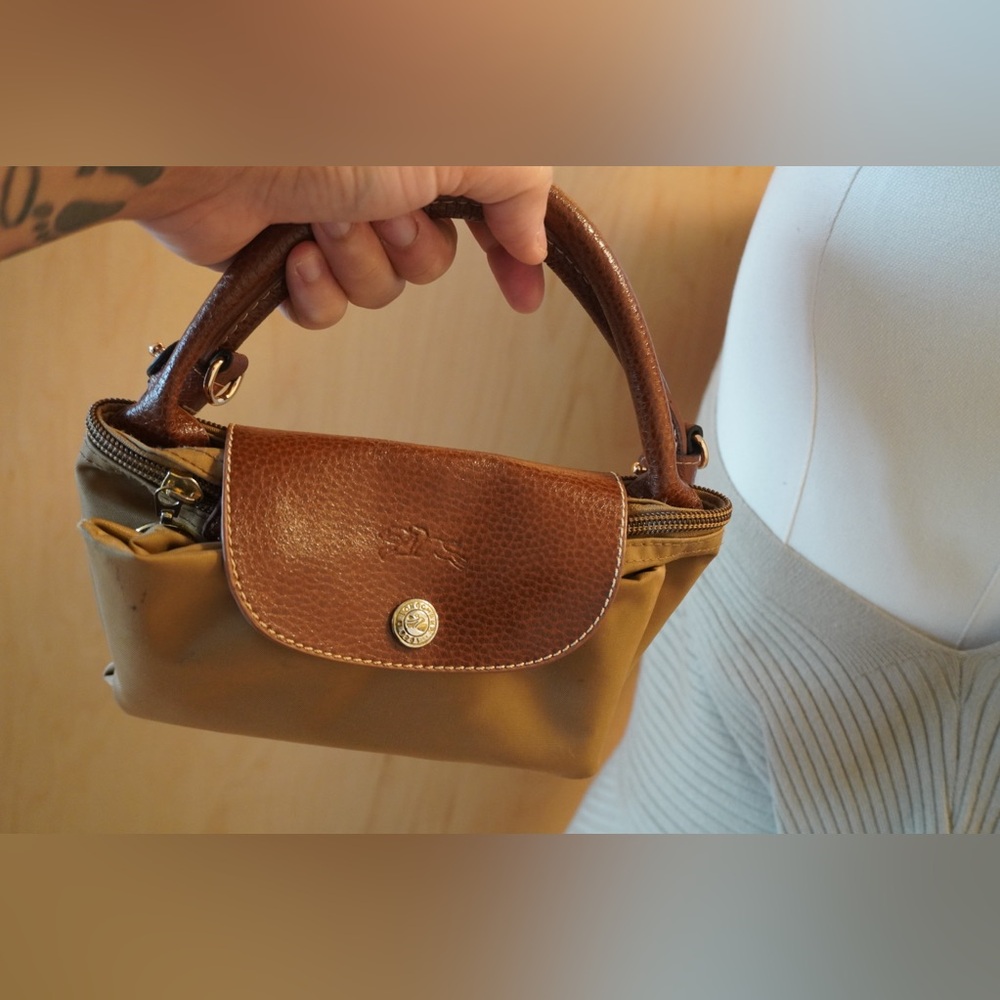 Longchamp Tan and Brown Mini Bag
